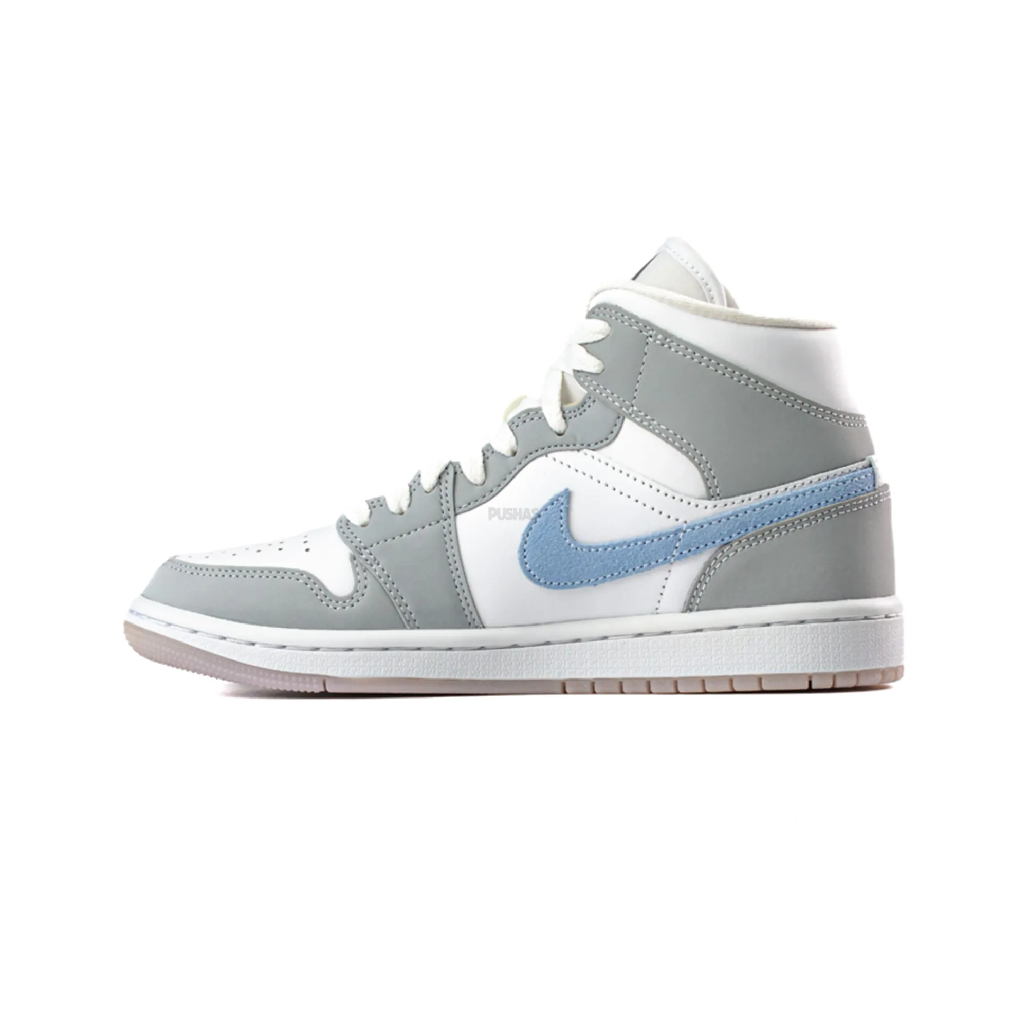 Air Jordan 1 Mid 'Grey Blue Wolf Grey' Women's (2021)