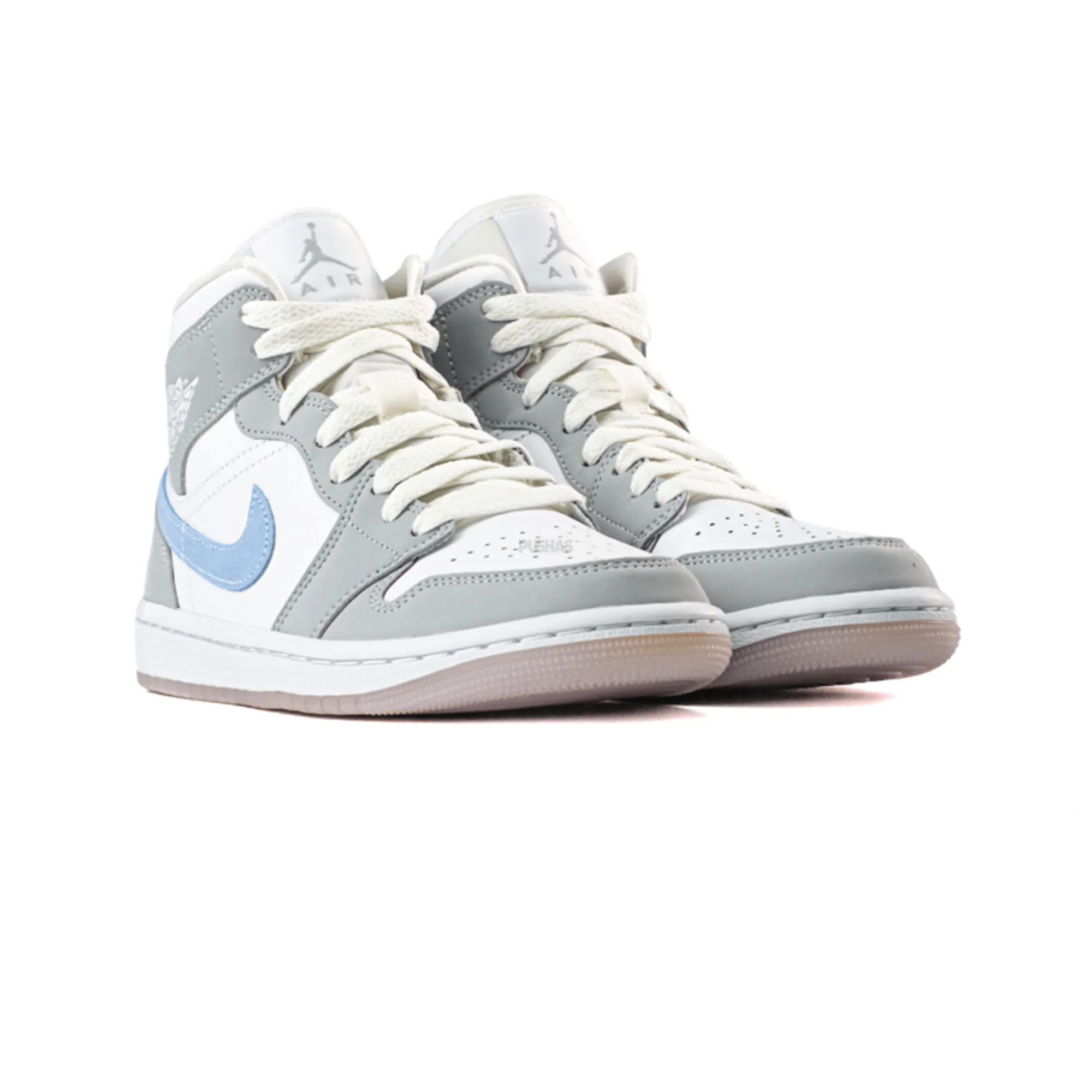 Air Jordan 1 Mid 'Grey Blue Wolf Grey' Women's (2021)