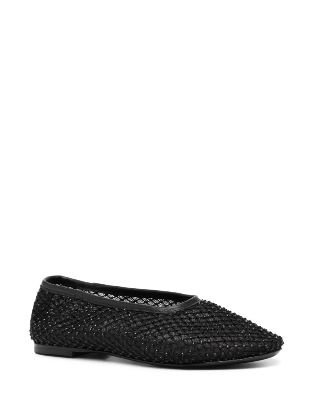 Alba Ballet Flat in Black Crystal Mesh