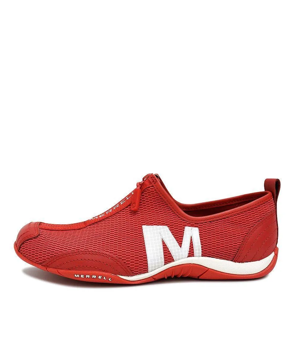 Barrado Red Fabric Sneakers