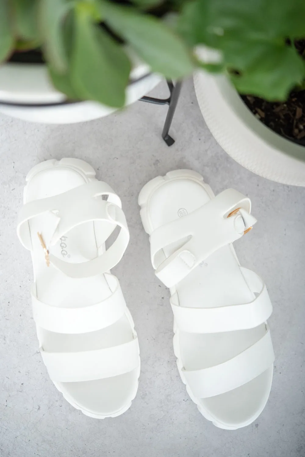 Best Foot Forward Platform Sandals in White