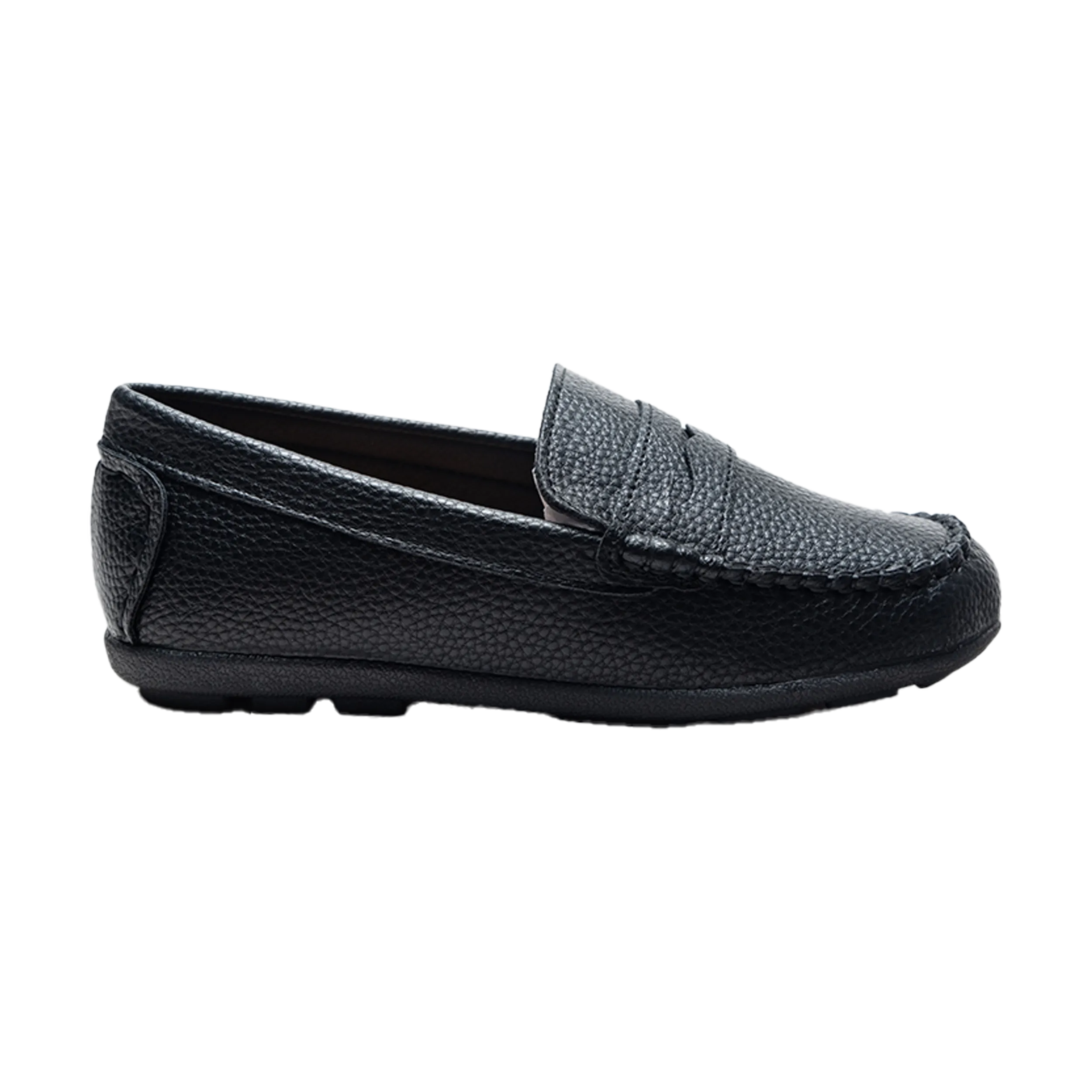 Black Faux Leather Penny Loafers