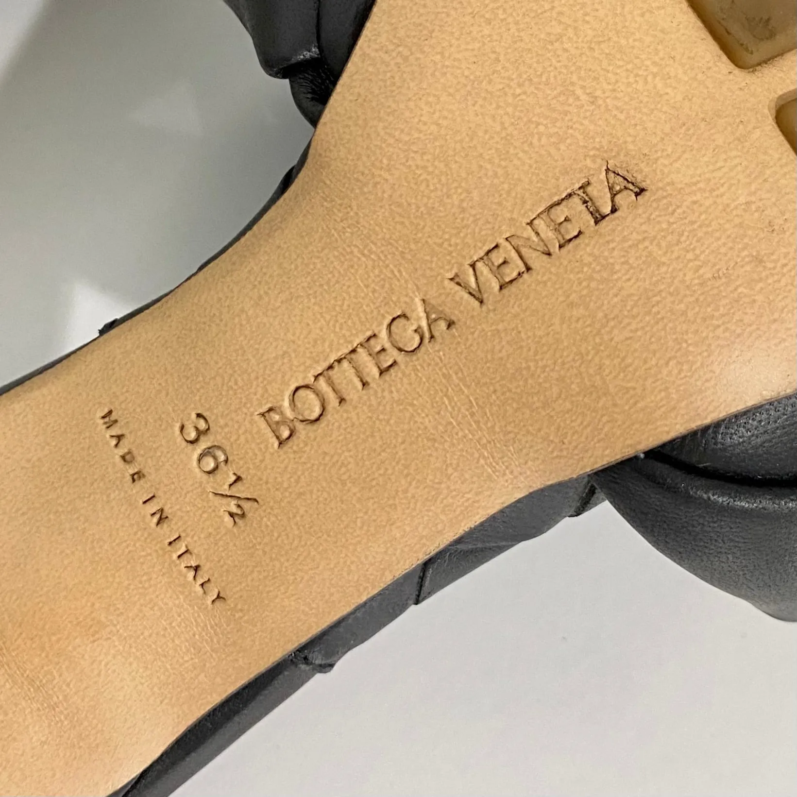 Bottega Veneta Black Lido Heeled Sandals