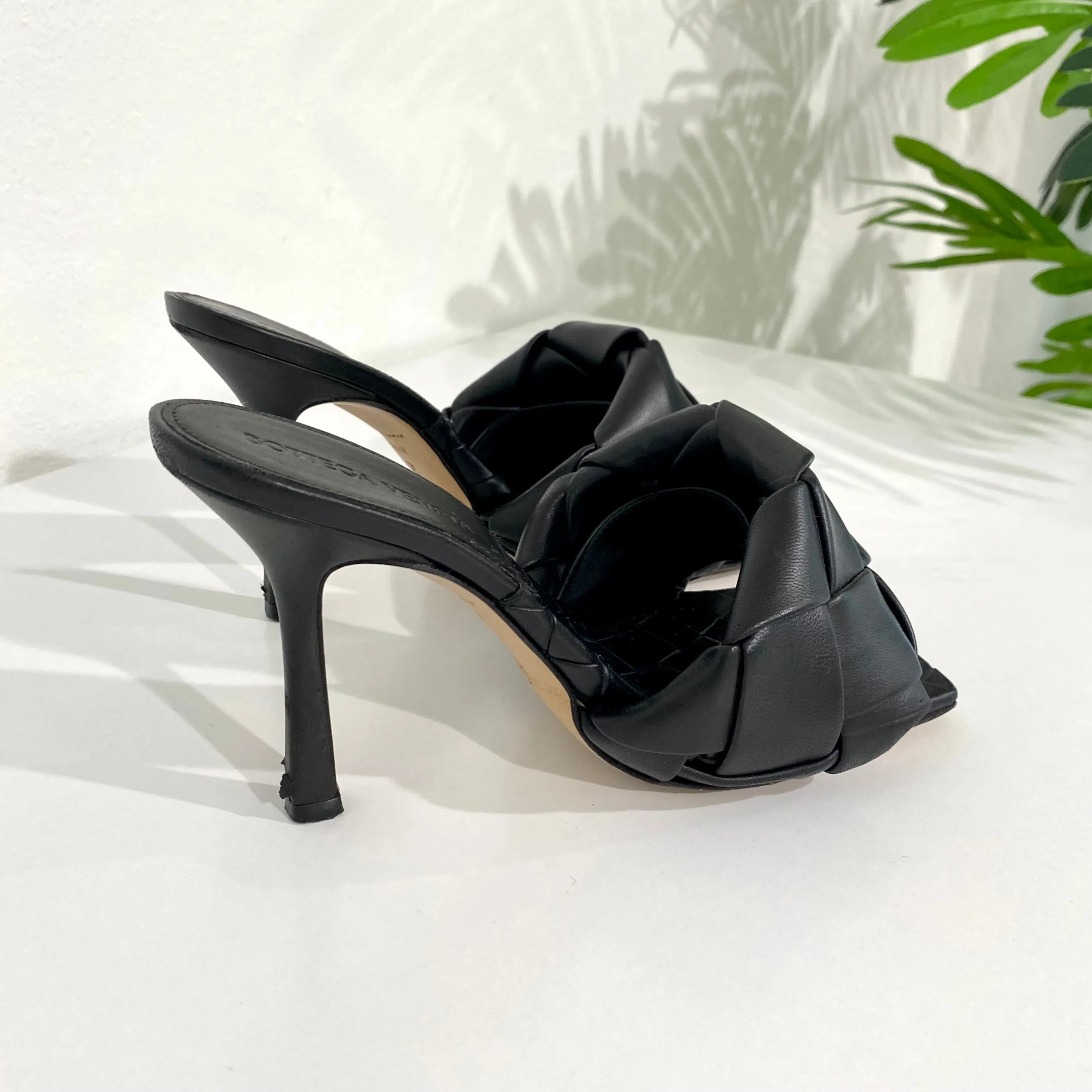 Bottega Veneta Black Lido Heeled Sandals