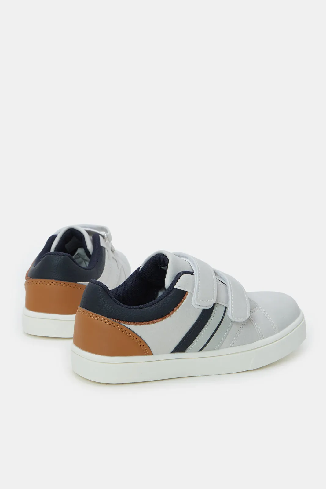 Boys Grey Colour Block Patch Sneakers