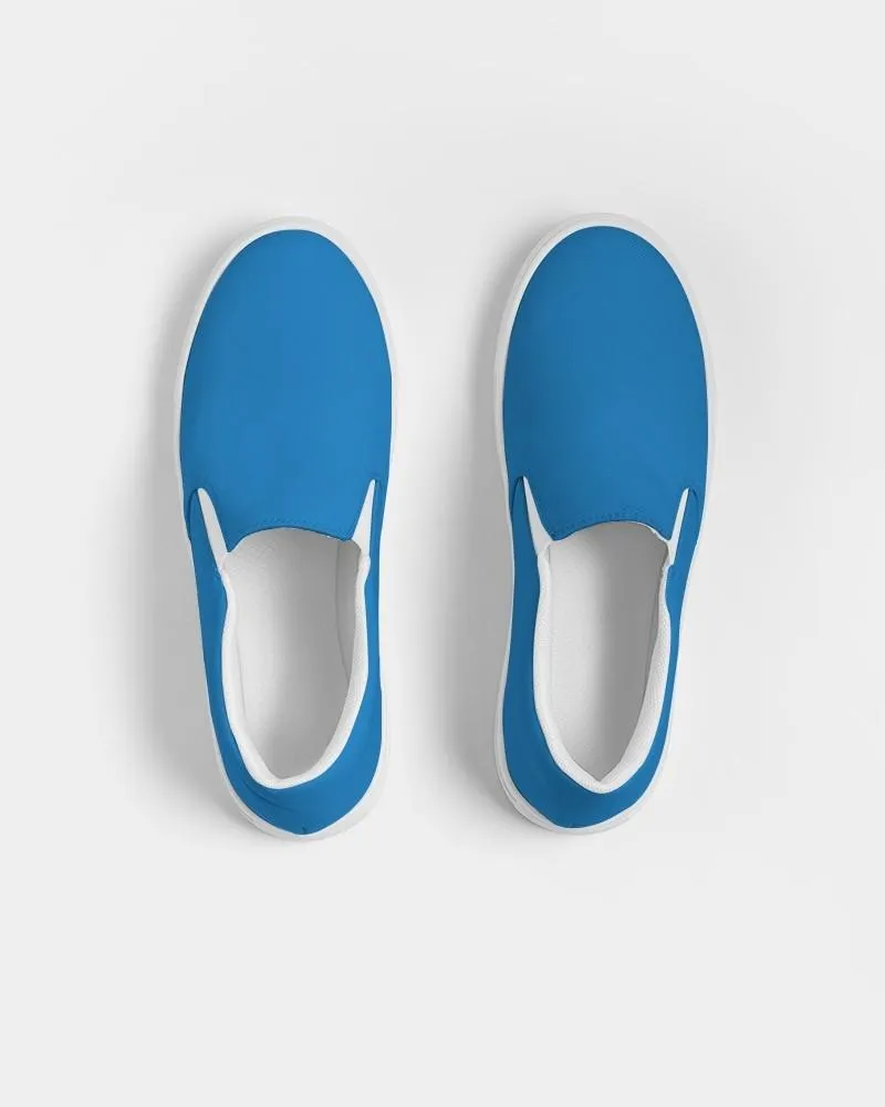 Bright Blue Slip-On Canvas Sneakers | Men's | Bright Pure Blue | C100M50Y0K0