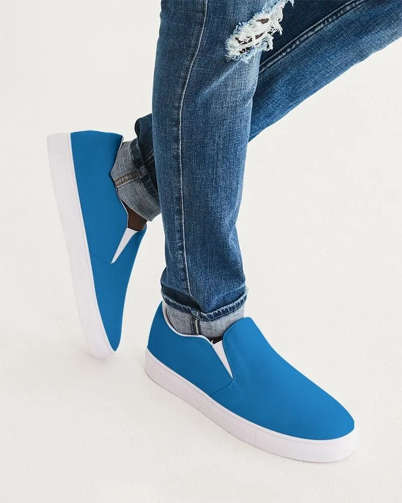 Bright Blue Slip-On Canvas Sneakers | Men's | Bright Pure Blue | C100M50Y0K0