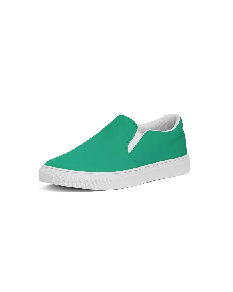 Bright Cool Green Slip-On Canvas Sneakers | Women's | Bright Pure Cool Green | C100M0Y75K0