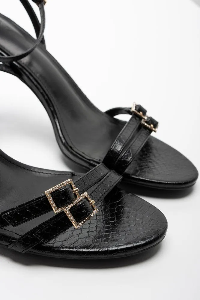 Buckle Detail Heeled Sandal