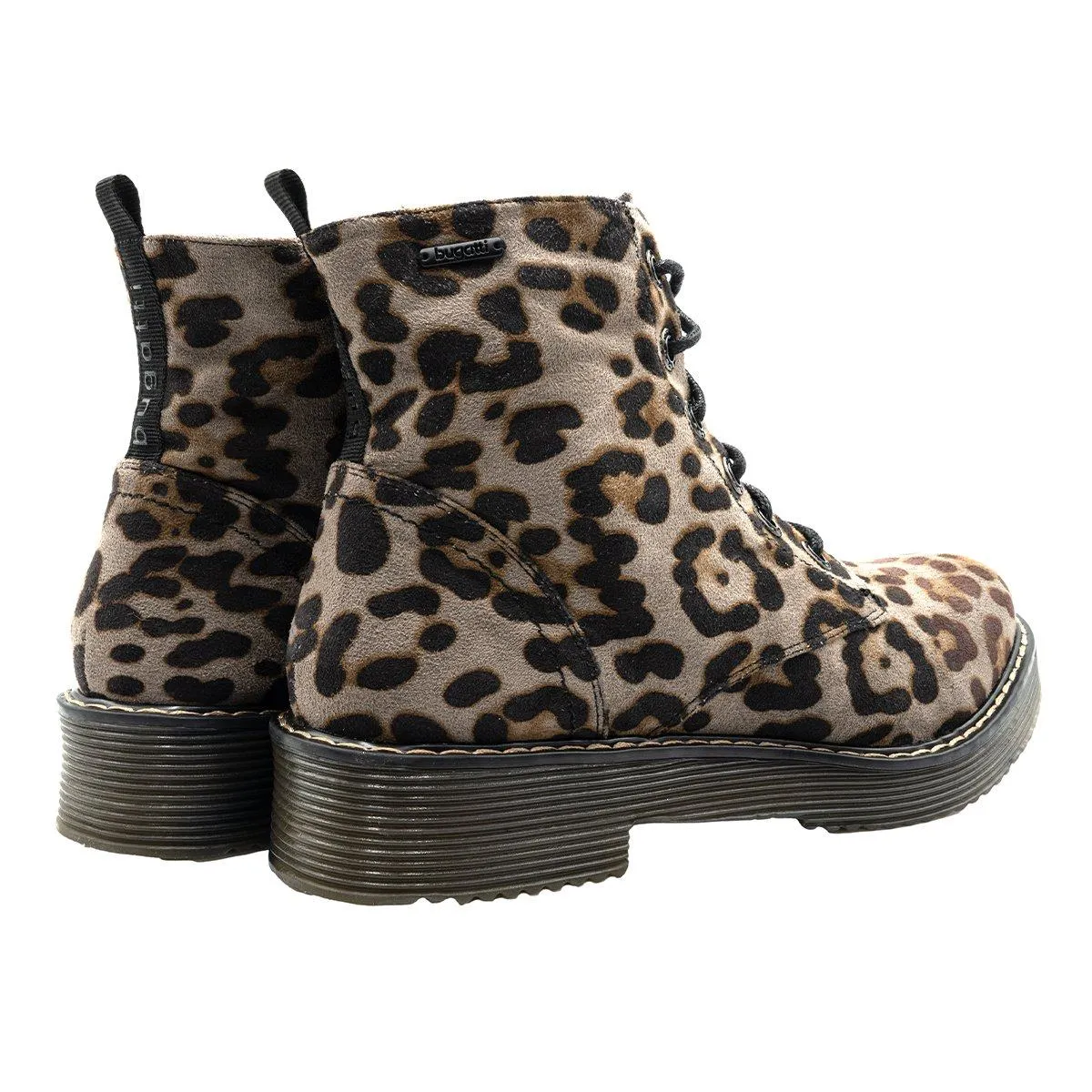 Bugatti Neria Leopard Print Ankle Boots Fabric Brown Colour For Women