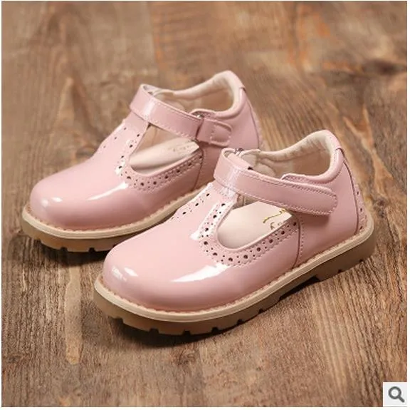 Casual Leather Princess Girls School Shoes