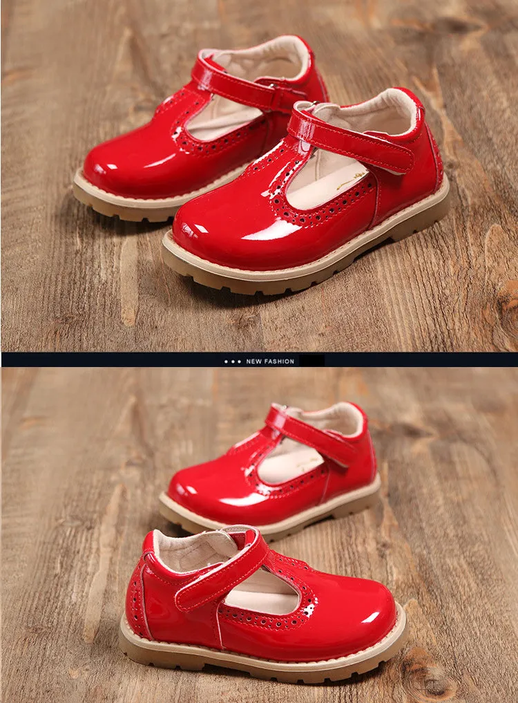 Casual Leather Princess Girls School Shoes