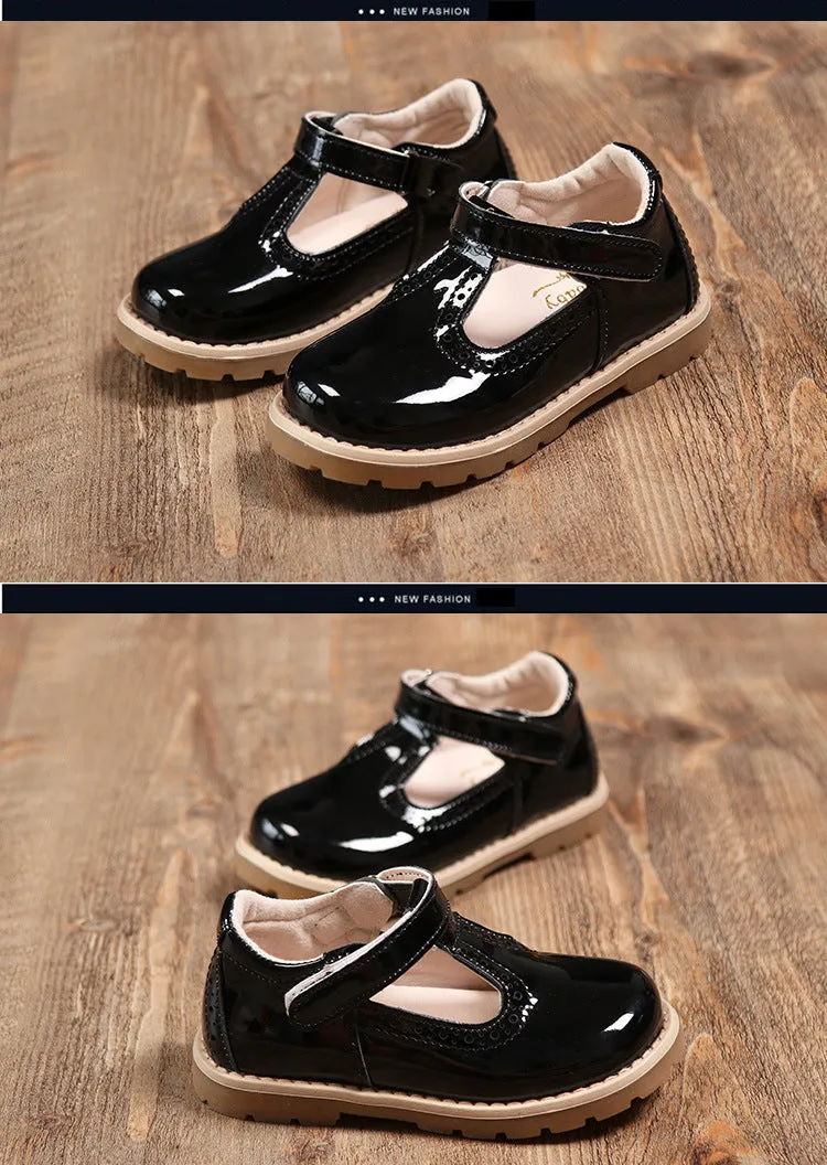 Casual Leather Princess Girls School Shoes