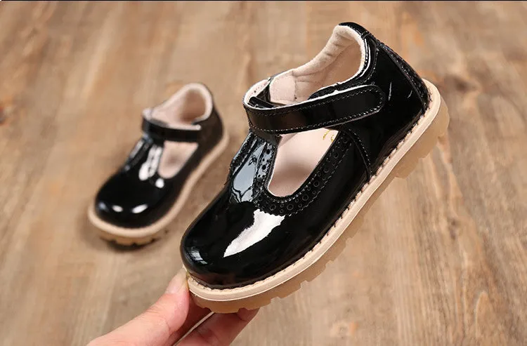 Casual Leather Princess Girls School Shoes