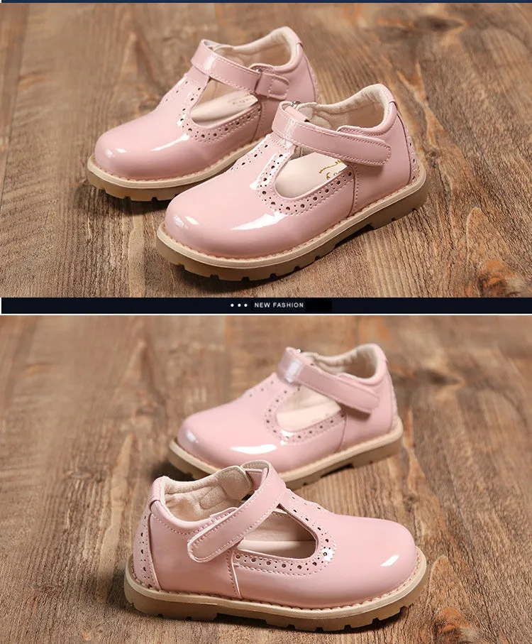 Casual Leather Princess Girls School Shoes