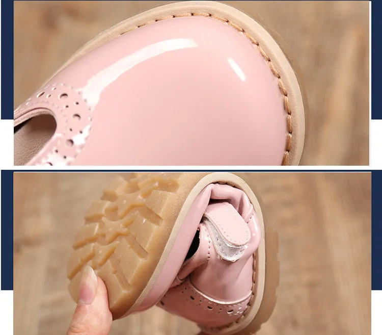 Casual Leather Princess Girls School Shoes