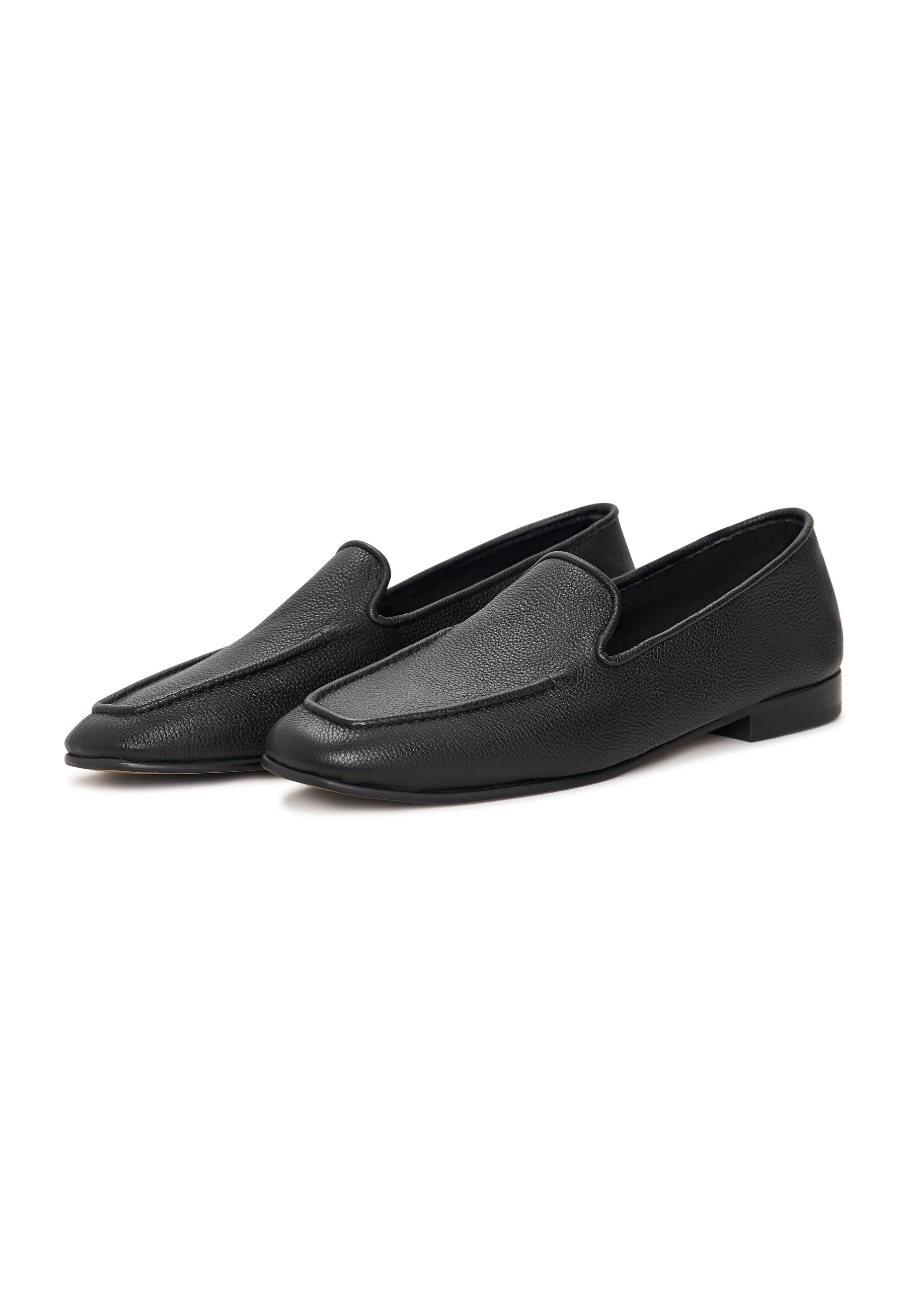 Classic Leather Loafers Lidia - Black