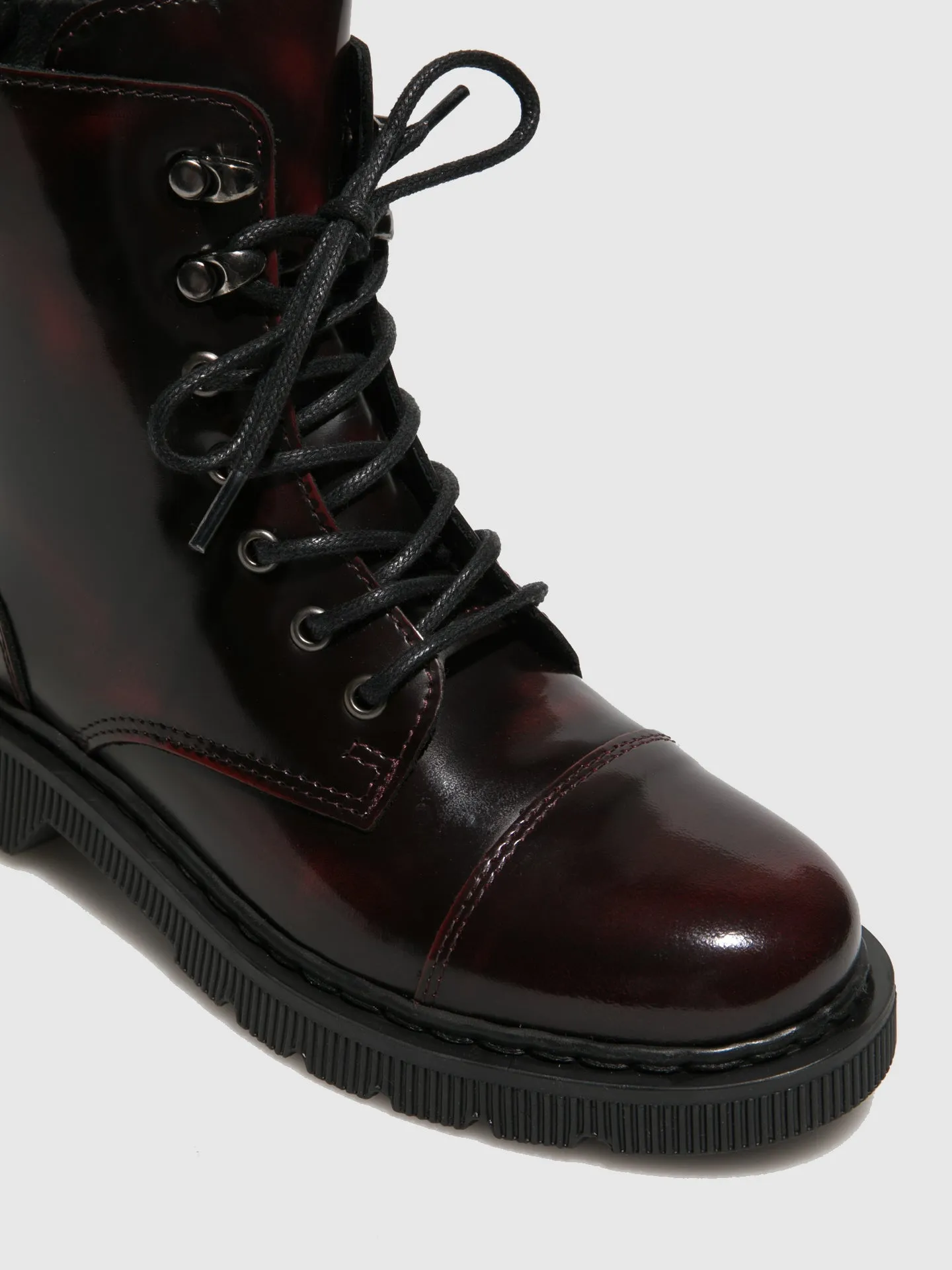 Crimson Lace-up Ankle Boots