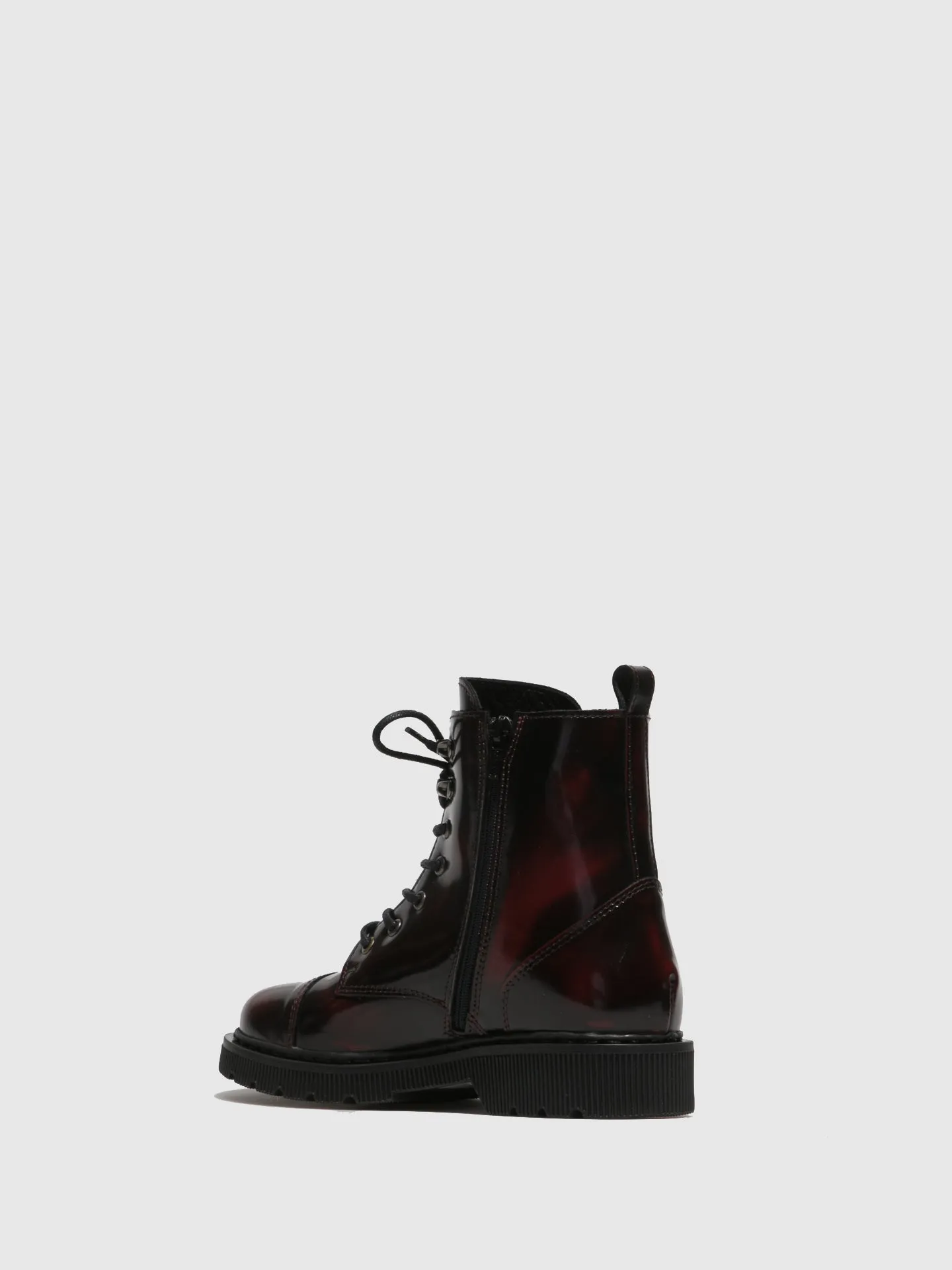 Crimson Lace-up Ankle Boots