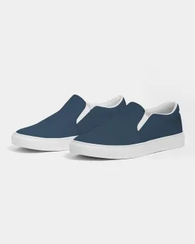 Dark Blue Slip-On Canvas Sneakers | Men's | Dark Pastel Blue | C60M30Y0K80