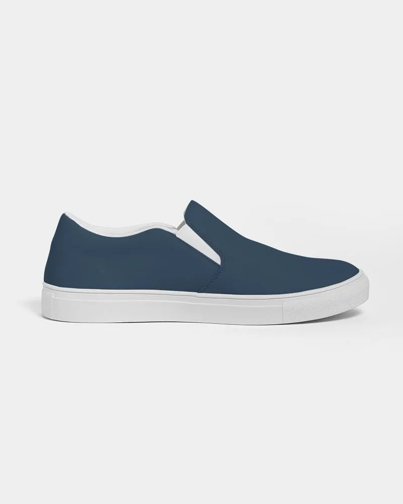 Dark Blue Slip-On Canvas Sneakers | Men's | Dark Pastel Blue | C60M30Y0K80