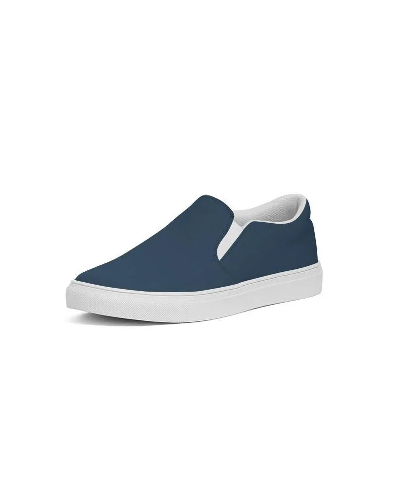 Dark Blue Slip-On Canvas Sneakers | Men's | Dark Pastel Blue | C60M30Y0K80