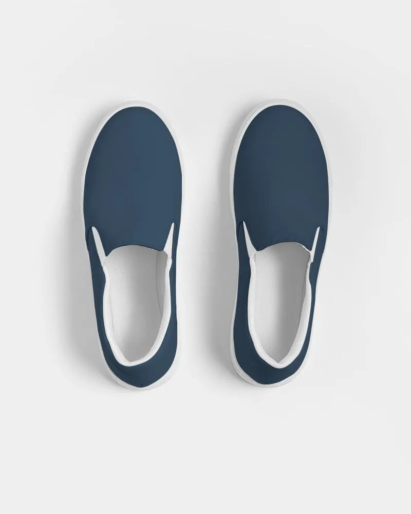 Dark Blue Slip-On Canvas Sneakers | Men's | Dark Pastel Blue | C60M30Y0K80