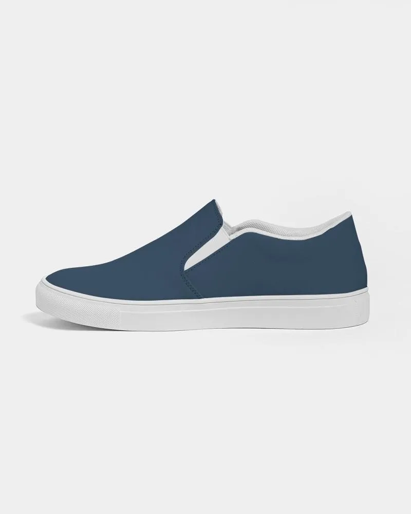 Dark Blue Slip-On Canvas Sneakers | Men's | Dark Pastel Blue | C60M30Y0K80