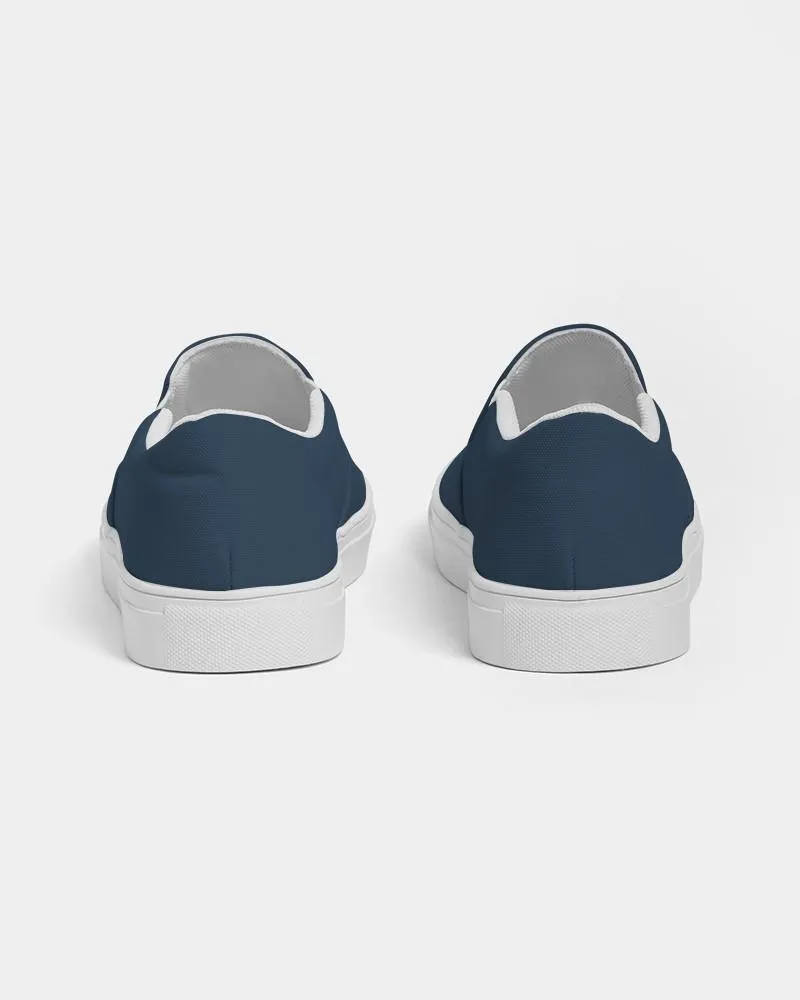 Dark Blue Slip-On Canvas Sneakers | Men's | Dark Pastel Blue | C60M30Y0K80