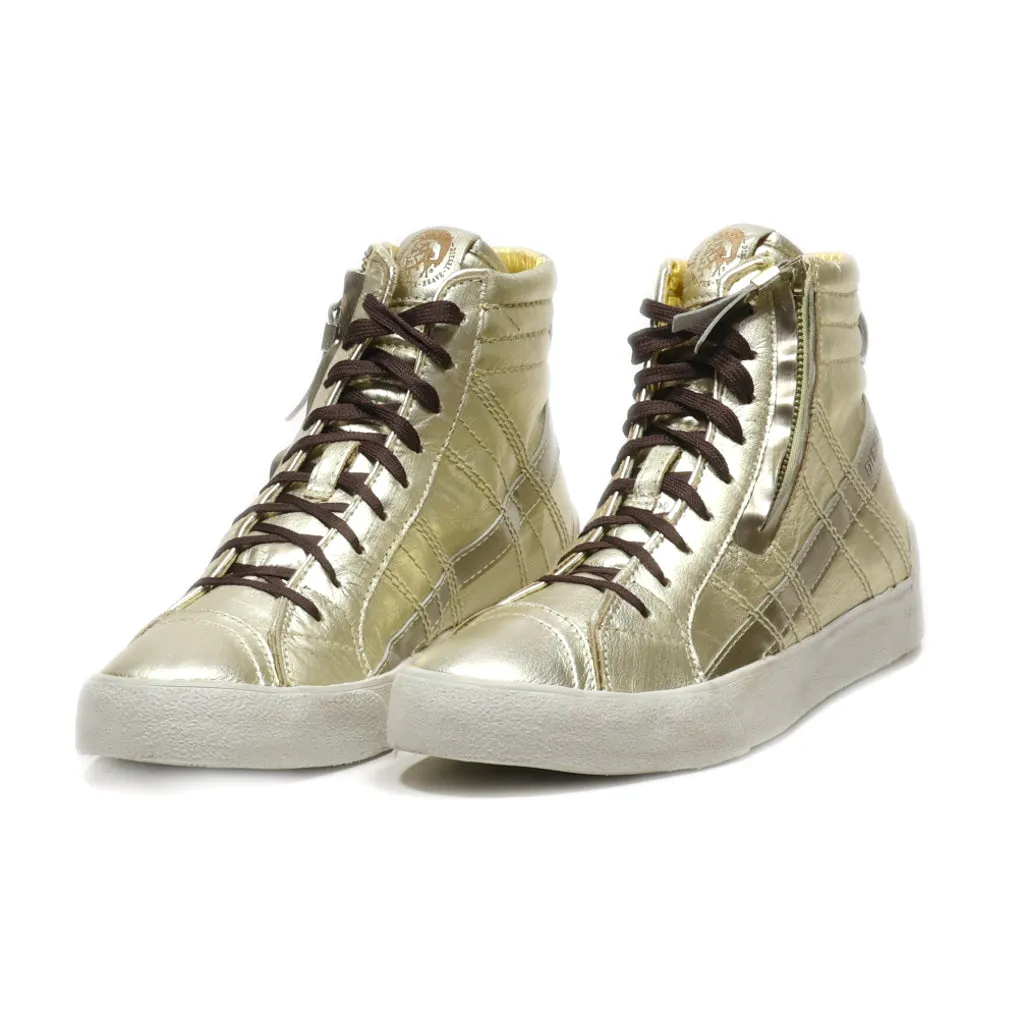 Diesel Ankle Boots Nappa Gold Colour For Women