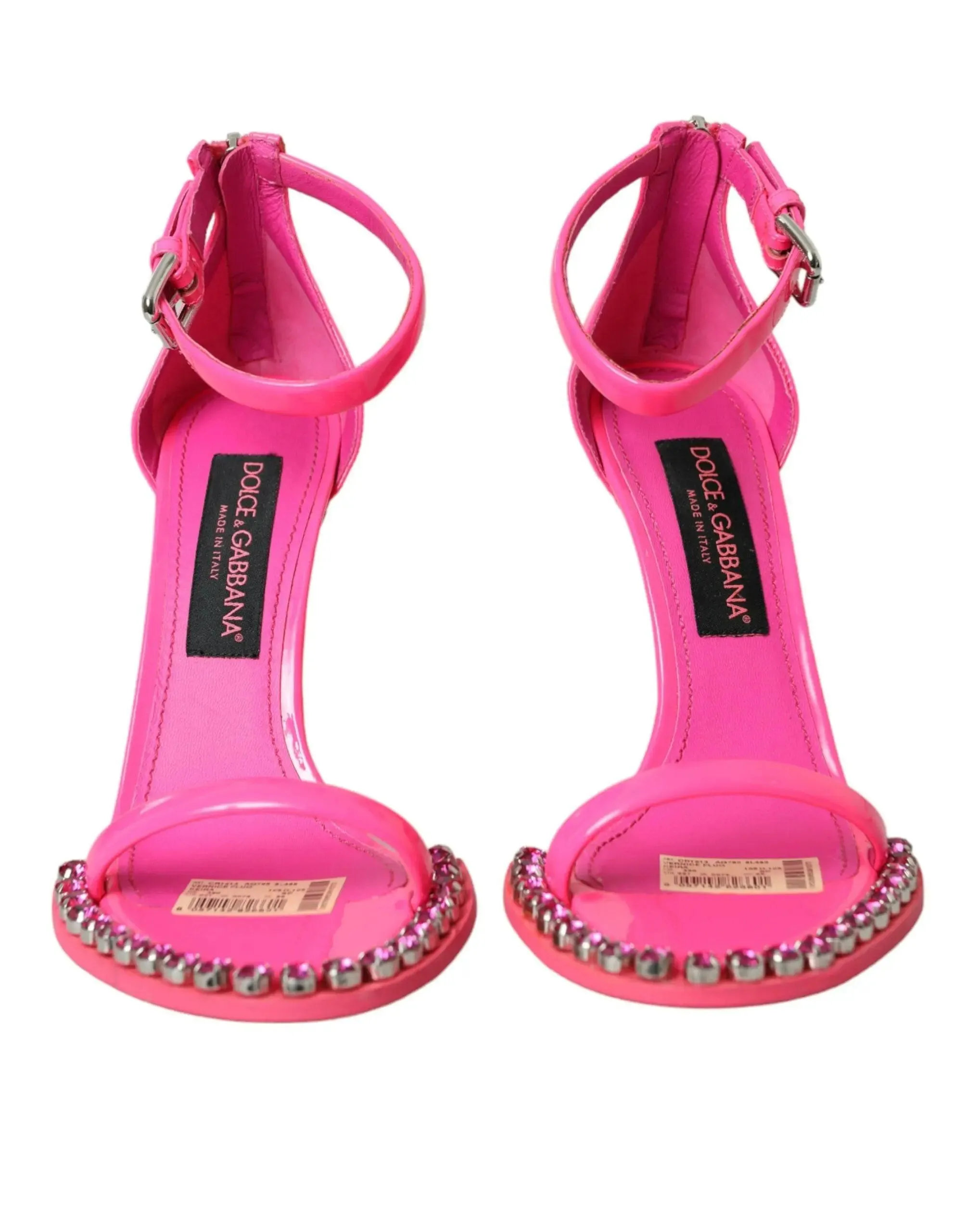 Dolce & Gabbana Pink Crystal Detailed Sandals