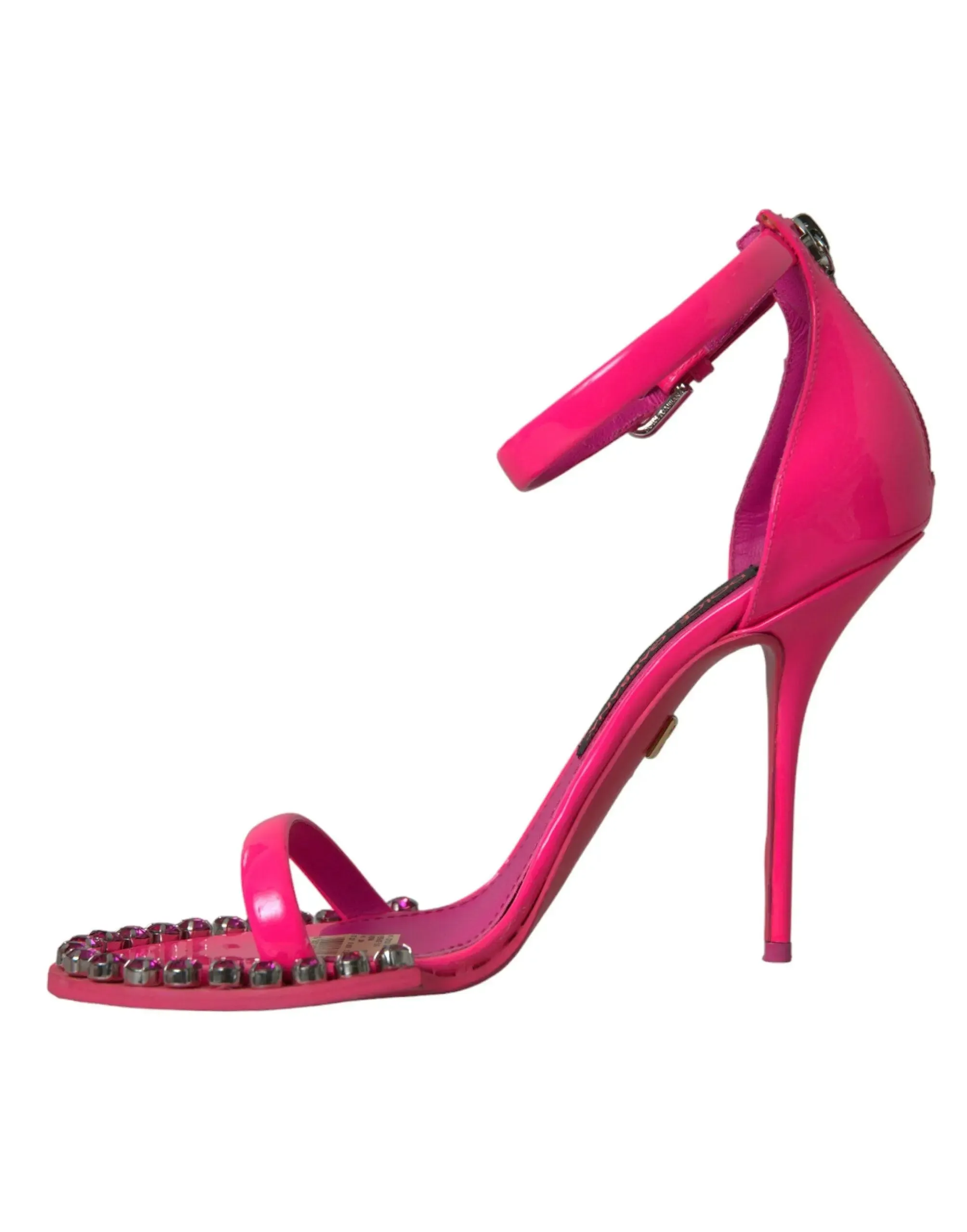 Dolce & Gabbana Pink Crystal Detailed Sandals