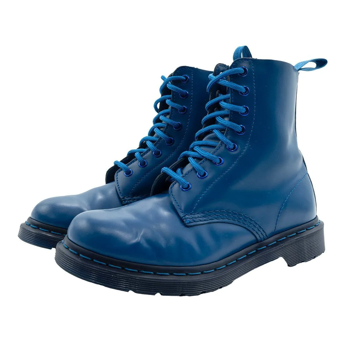 Dr. Martens Pascal Mono Ankle Boots Leather Blue Colour For Men