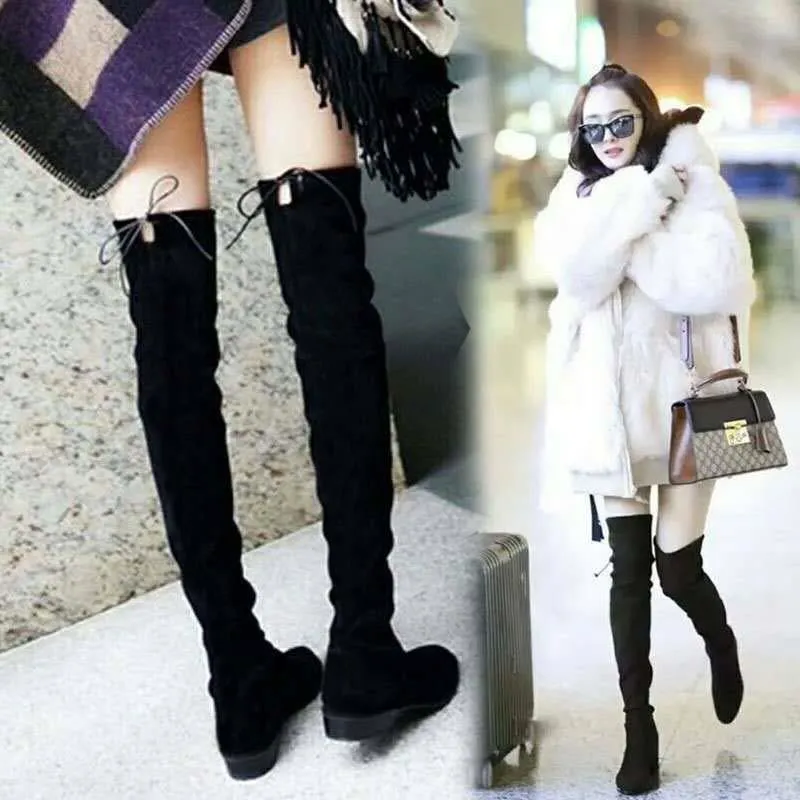 Fashion Women Boots Spring Winter Over The Knee Heels