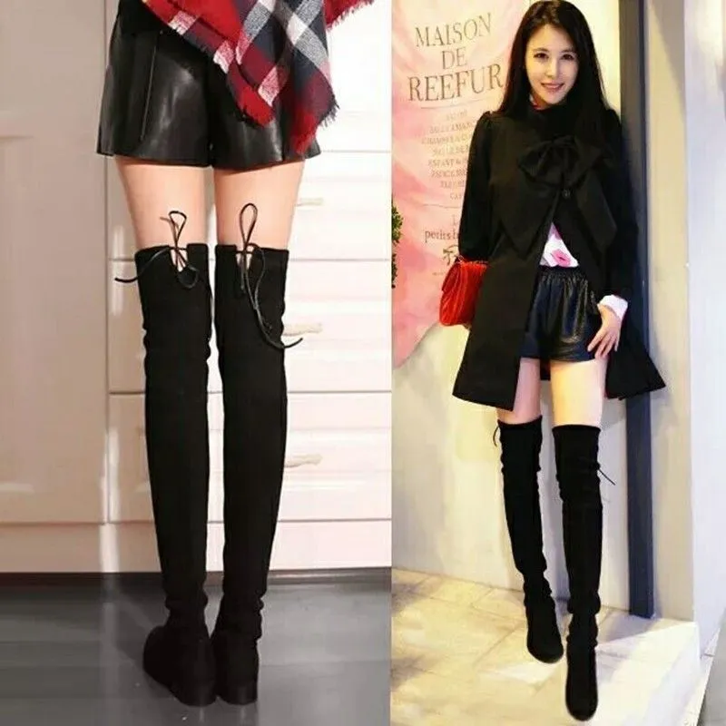 Fashion Women Boots Spring Winter Over The Knee Heels