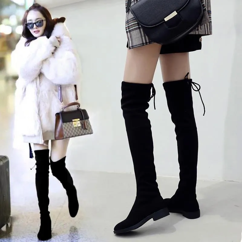 Fashion Women Boots Spring Winter Over The Knee Heels