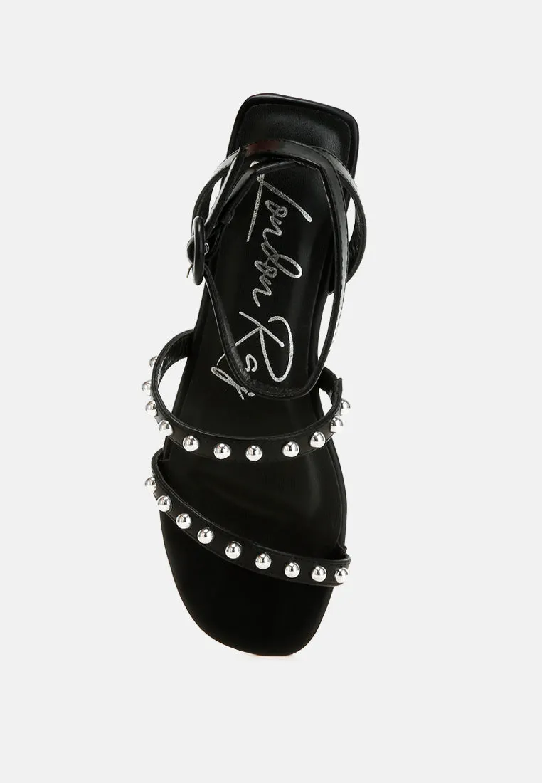 Flippity Studded Ankle Strap Flat Sandals