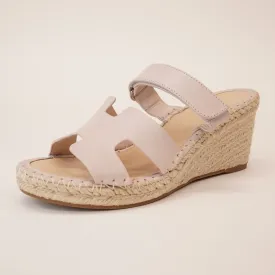 Goran Nude Leather Espadrille Wedges