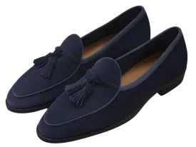 Grand Seine Tassel Loafers in French Navy Noble Suede