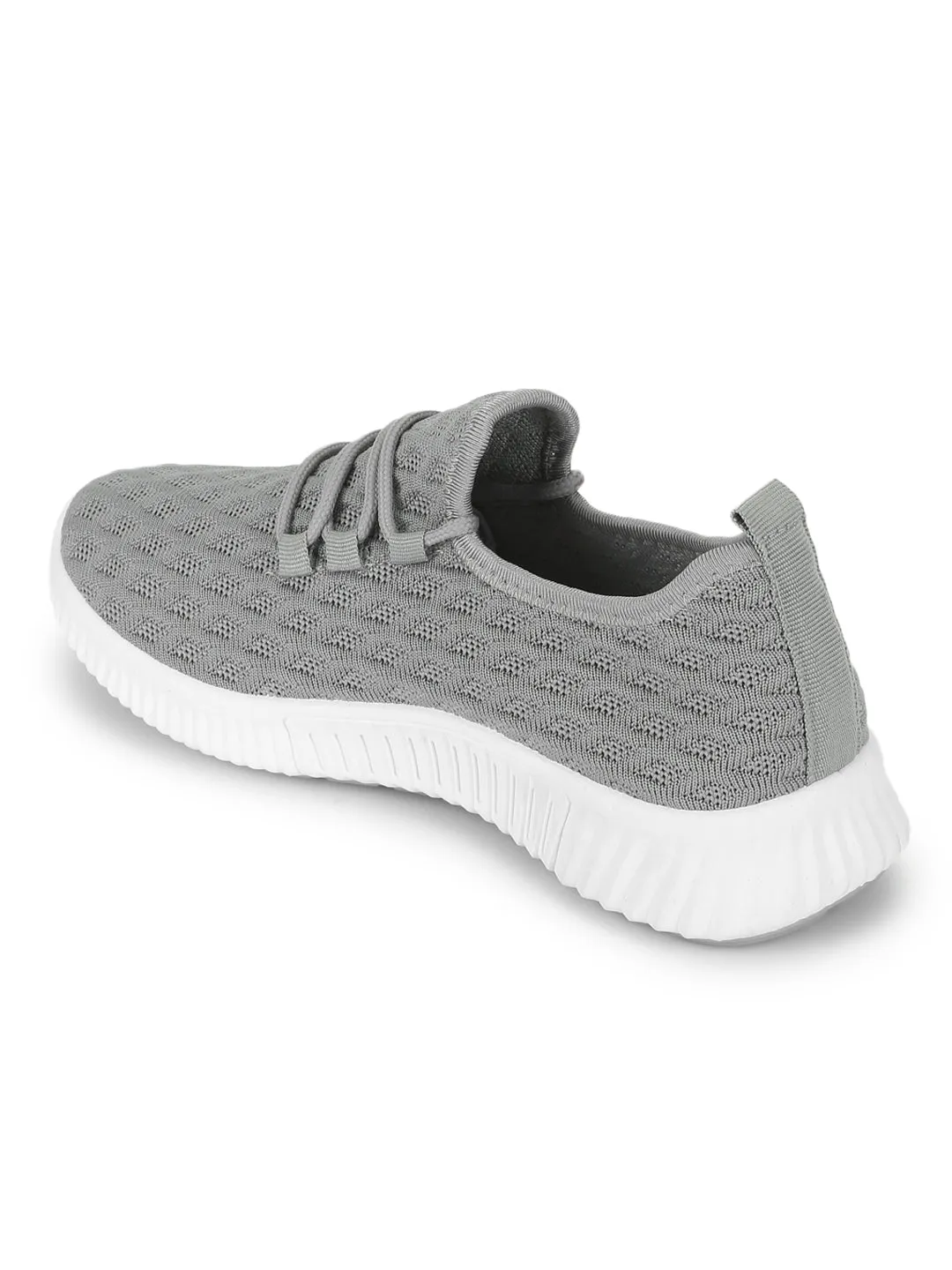 Grey Knitted Slip On Sneakers