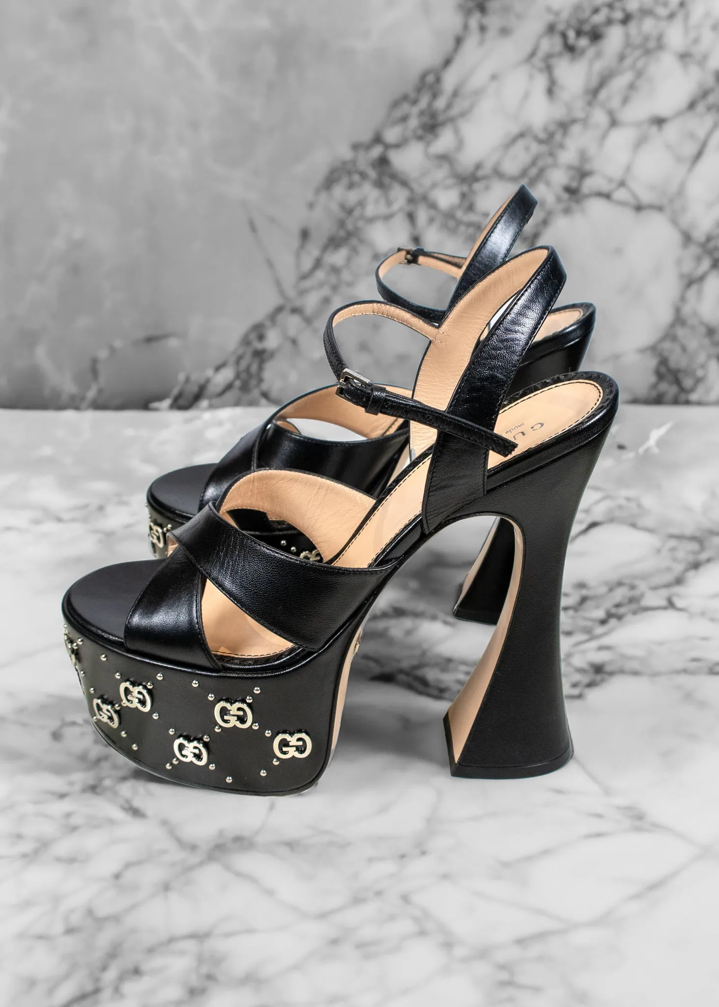 Gucci Black GG Janaya Heeled Sandals