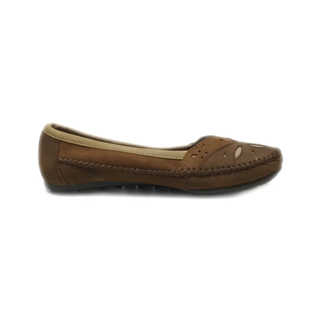 Hush Puppies Loafers Nubuck Brown Colour For Women