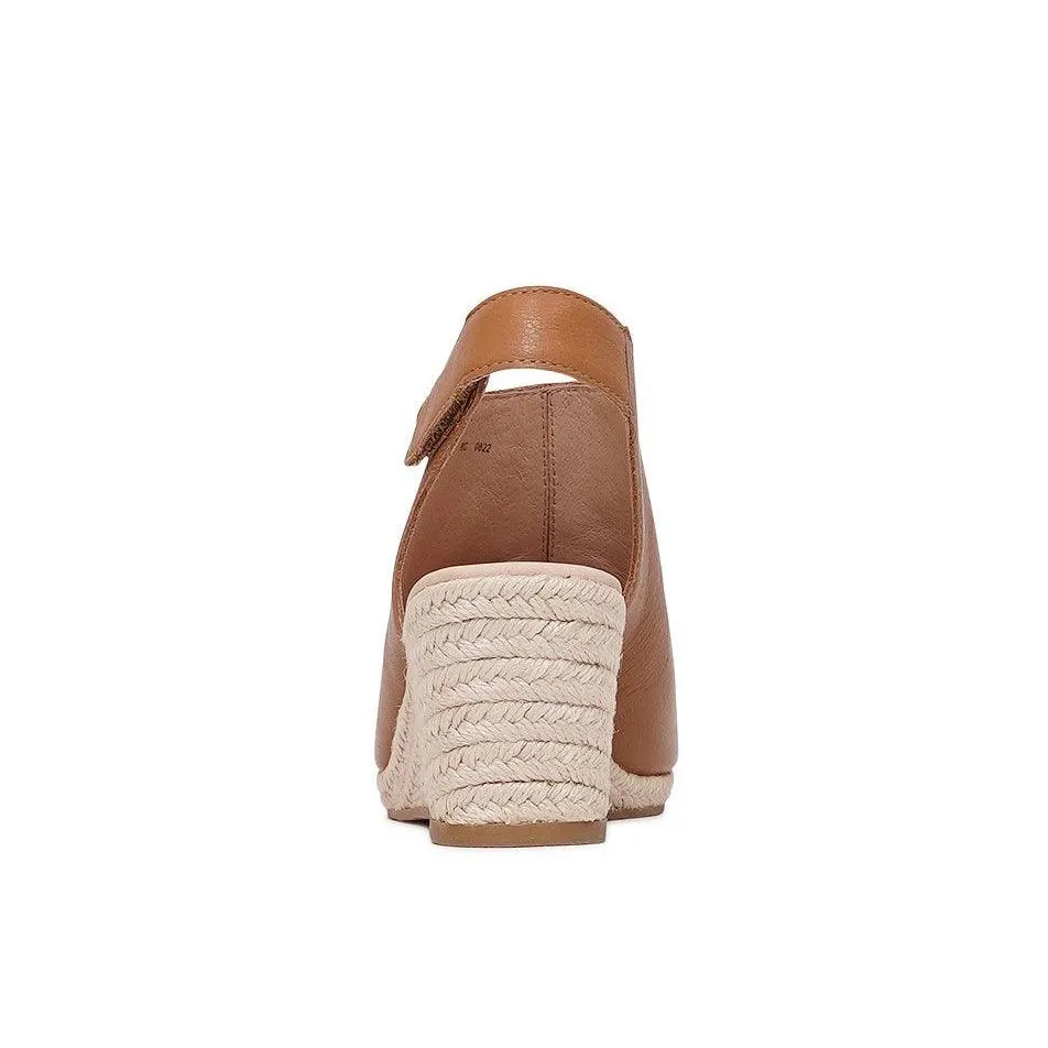 Jamcie Dark Tan Leather Wedges