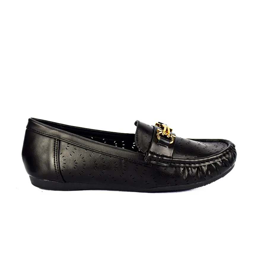 LX 25674 BLACK/BONE LOAFERS FLATS