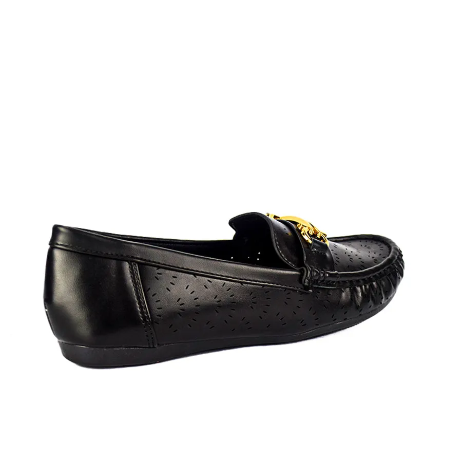 LX 25674 BLACK/BONE LOAFERS FLATS