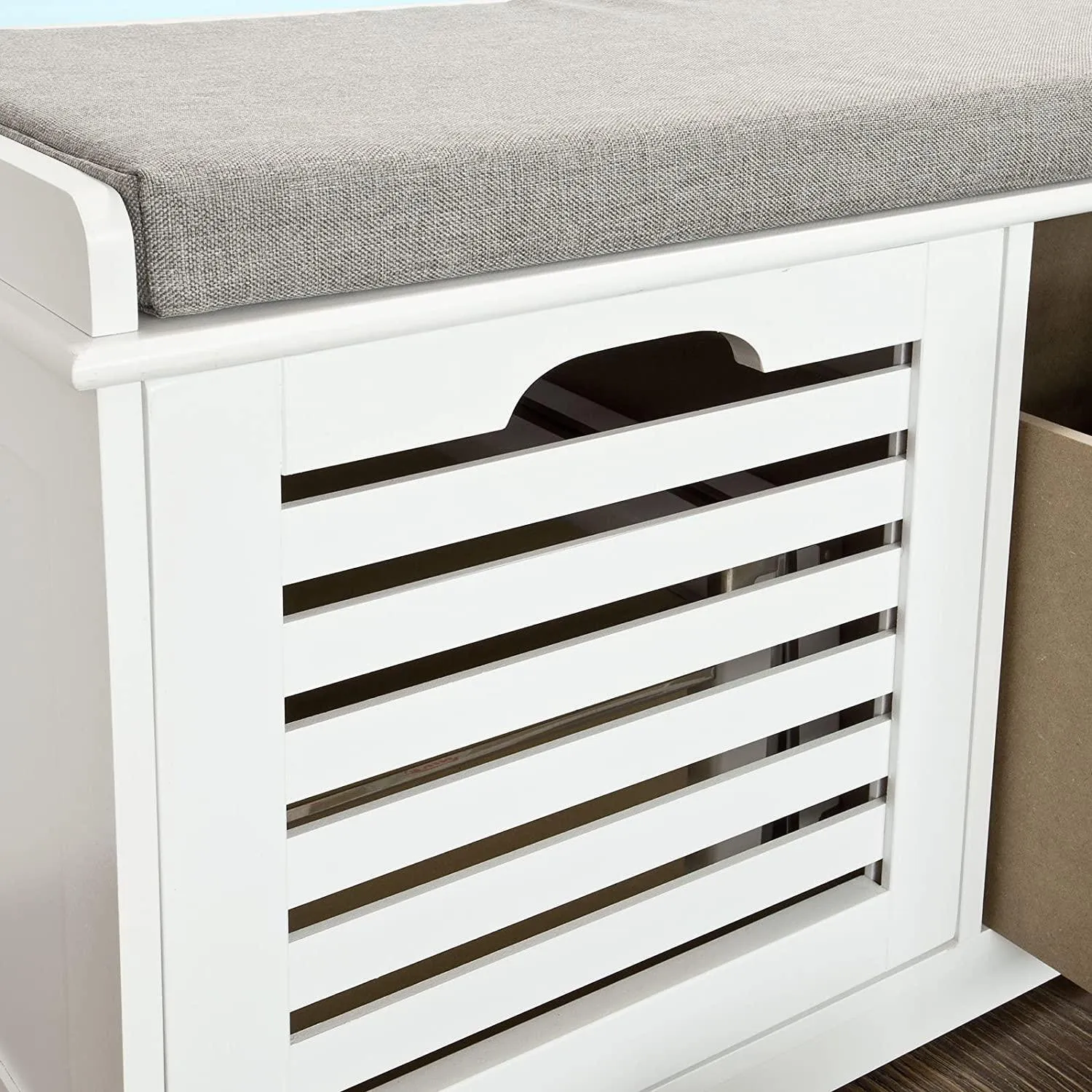 Modern Storage Bench with 2 Drawer/Baskets for Toys