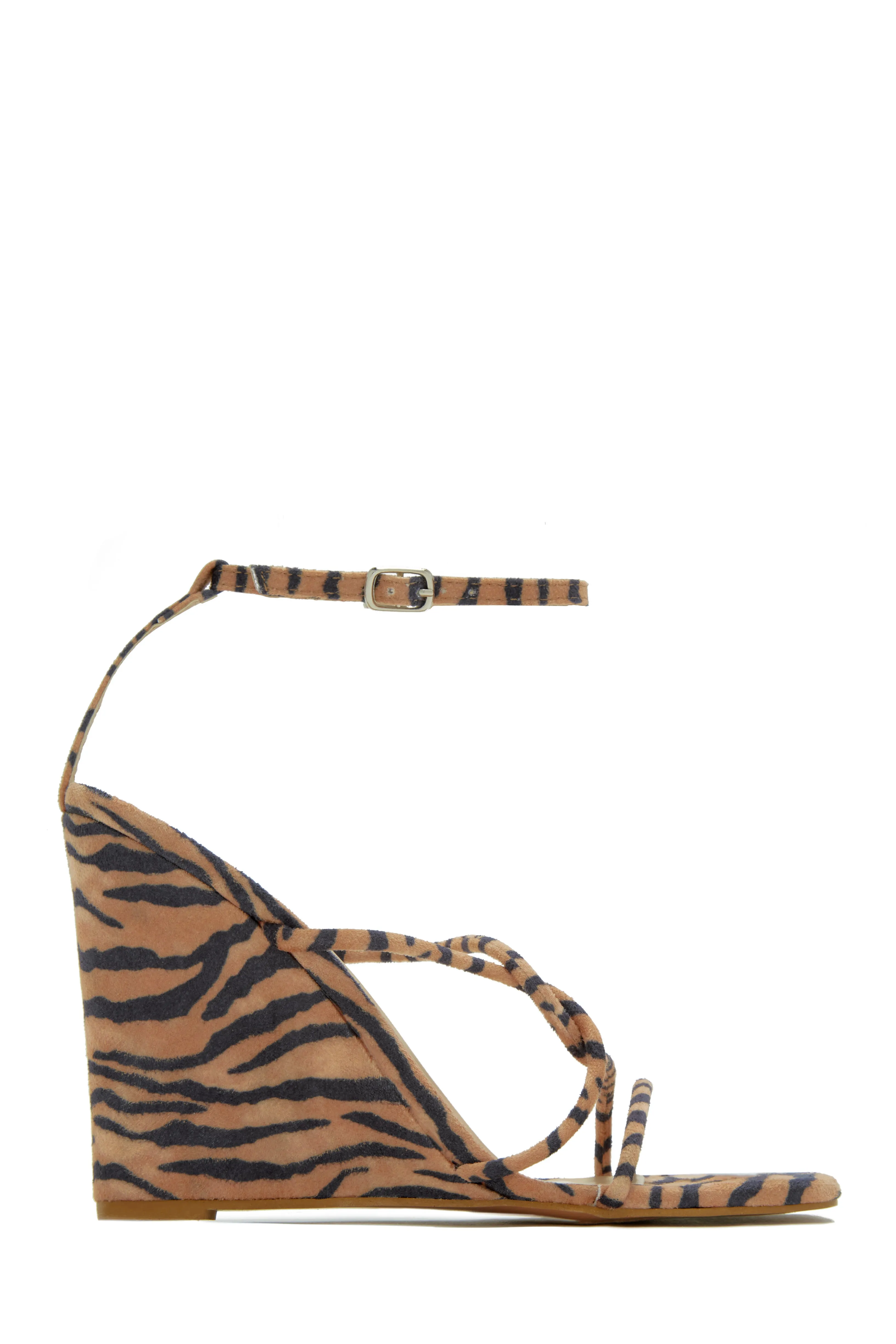 Nyana Ankle Strap Wedge Heels - Tiger