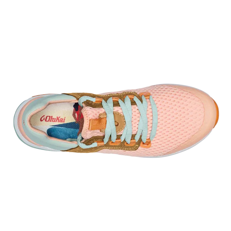 Olukai Women's Wailuku Walking Sneaker - Peach/Swell 20478-PCAA