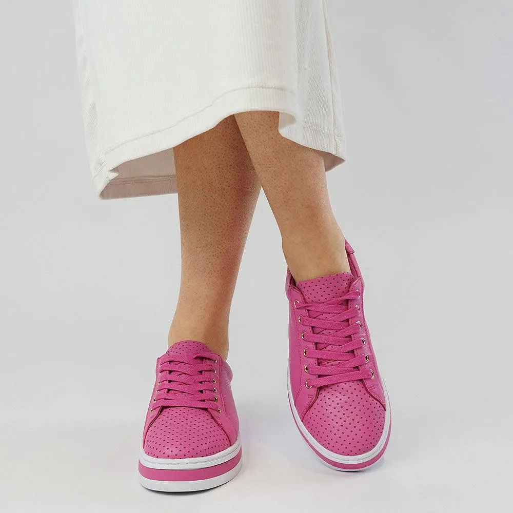 Paradise Hot Pink Leather Sneakers