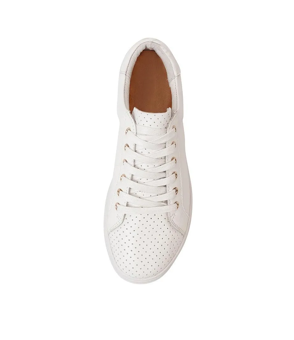 Paradise White Leather Sneakers